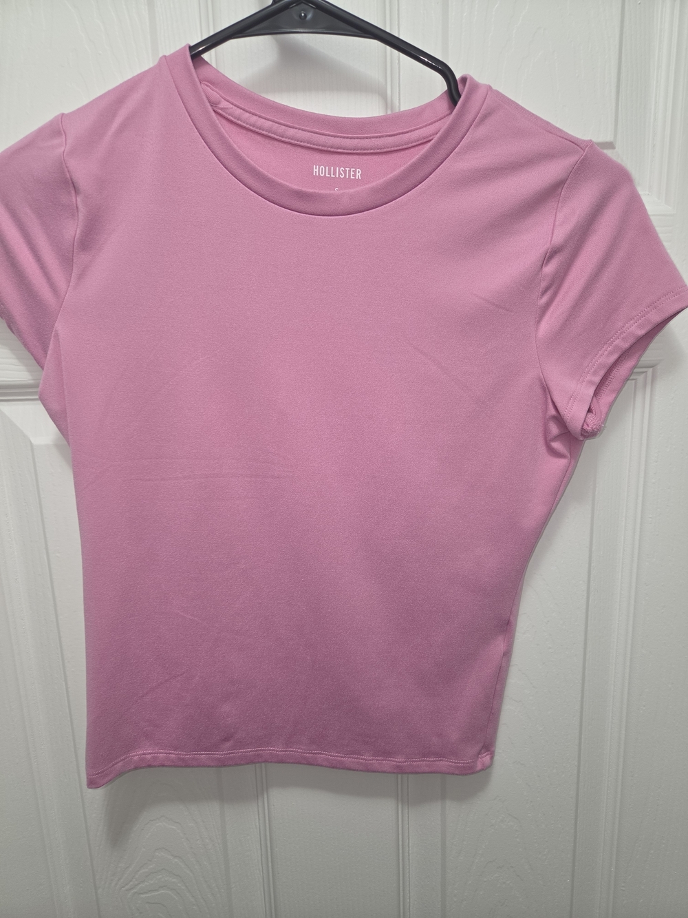 Hollister Solid Light Pink Short Sleeve Crew Tee